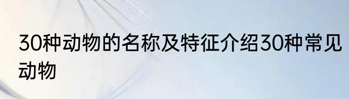 30种动物的名称及特征介绍30种常见动物