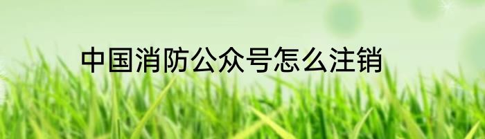 中国消防公众号怎么注销