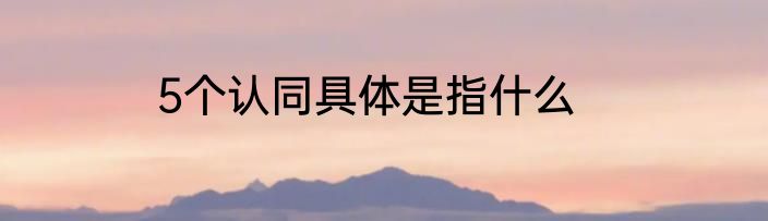 5个认同具体是指什么