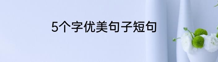 5个字优美句子短句