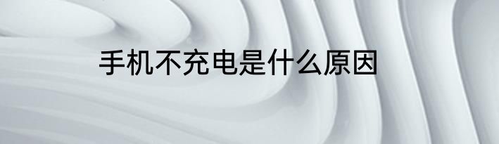手机不充电是什么原因