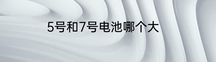 5号和7号电池哪个大