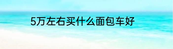 5万左右买什么面包车好