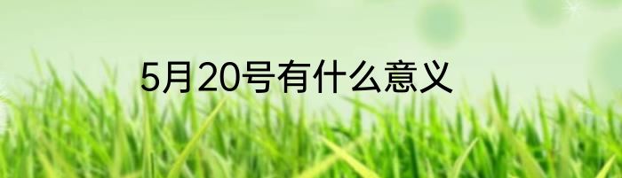 5月20号有什么意义