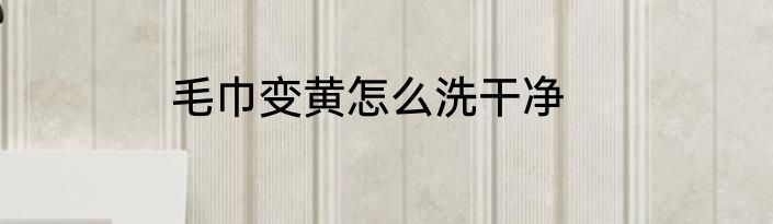 毛巾变黄怎么洗干净