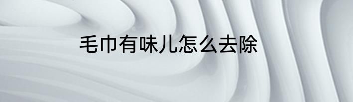 毛巾有味儿怎么去除