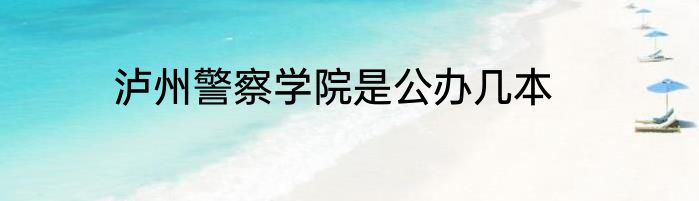 泸州警察学院是公办几本