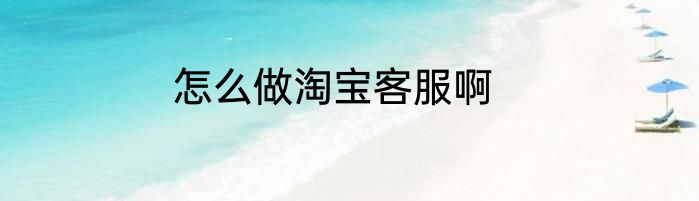 怎么做淘宝客服啊