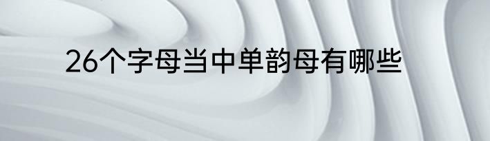 26个字母当中单韵母有哪些