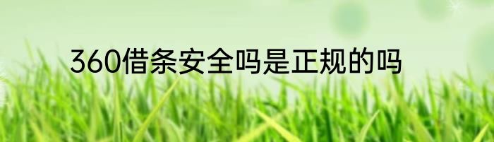 360借条安全吗是正规的吗