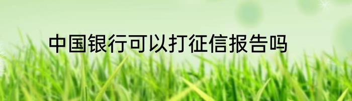 中国银行可以打征信报告吗