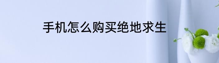 手机怎么购买绝地求生