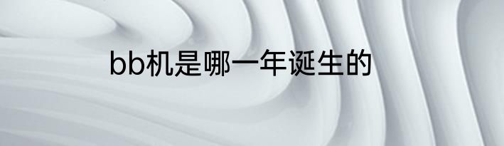 bb机是哪一年诞生的