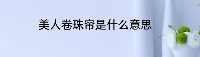 美人卷珠帘是什么意思