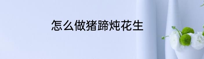 怎么做猪蹄炖花生