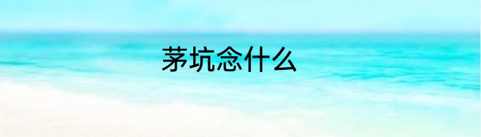 茅坑念什么