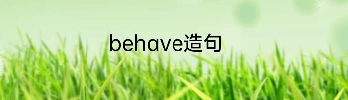 behave造句