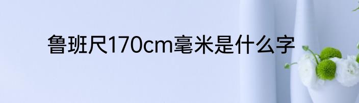 鲁班尺170cm毫米是什么字
