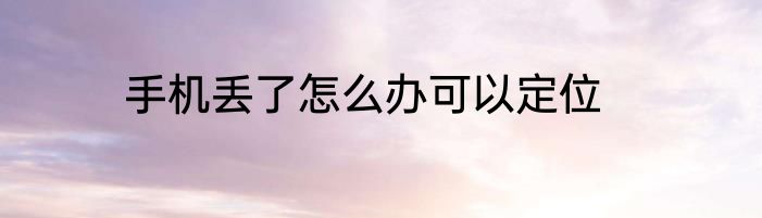 手机丢了怎么办可以定位
