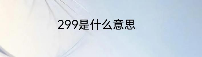 299是什么意思