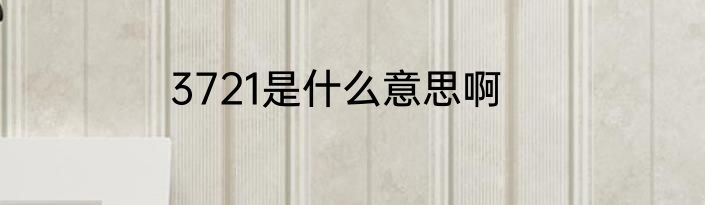 3721是什么意思啊