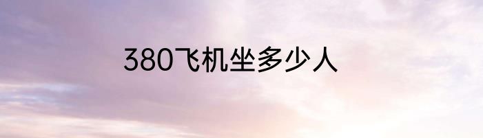 380飞机坐多少人