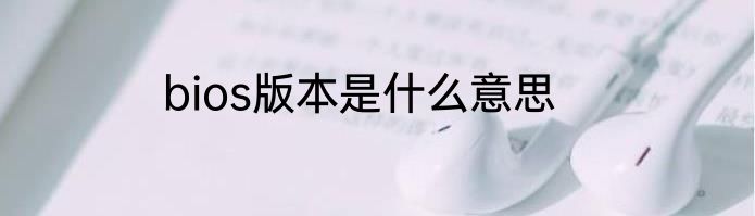 bios版本是什么意思