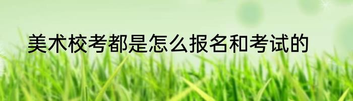美术校考都是怎么报名和考试的