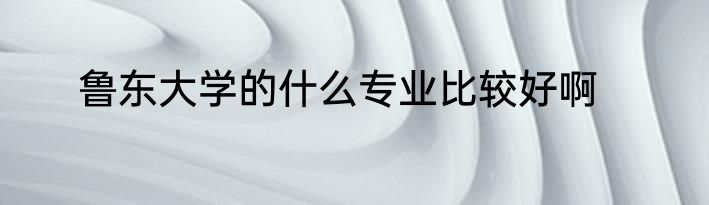 鲁东大学的什么专业比较好啊