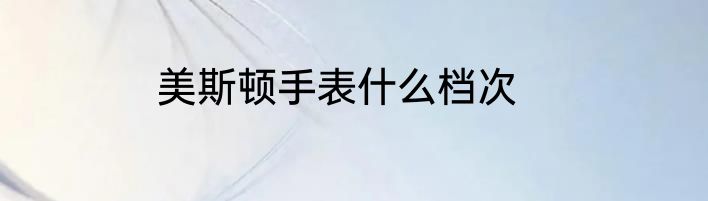 美斯顿手表什么档次