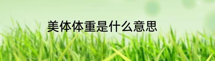 美体体重是什么意思