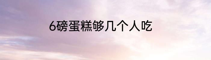 6磅蛋糕够几个人吃