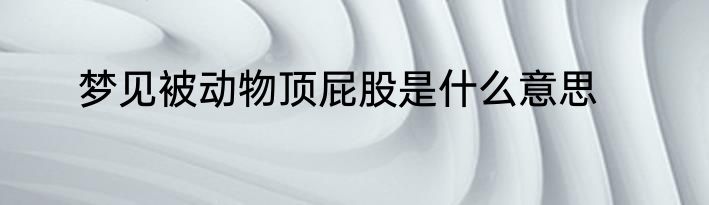 梦见被动物顶屁股是什么意思