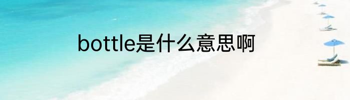 bottle是什么意思啊