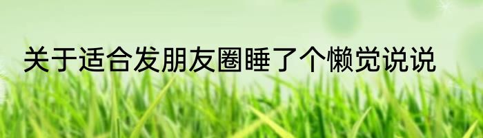 关于适合发朋友圈睡了个懒觉说说