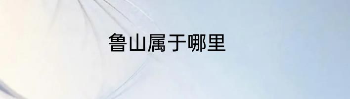 鲁山属于哪里