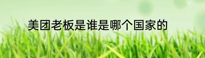 美团老板是谁是哪个国家的