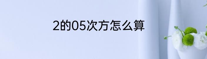 2的05次方怎么算