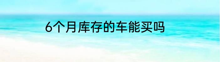 6个月库存的车能买吗