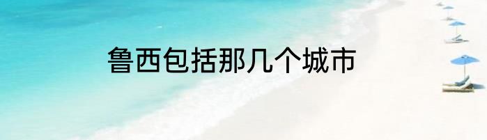 鲁西包括那几个城市