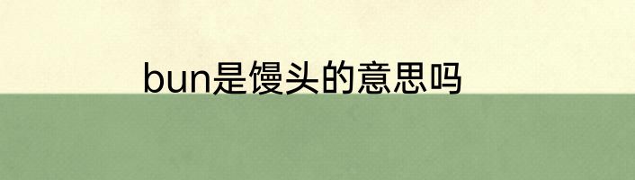 bun是馒头的意思吗
