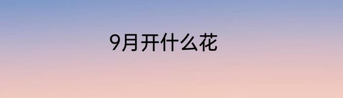 9月开什么花