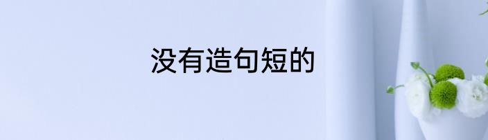 没有造句短的