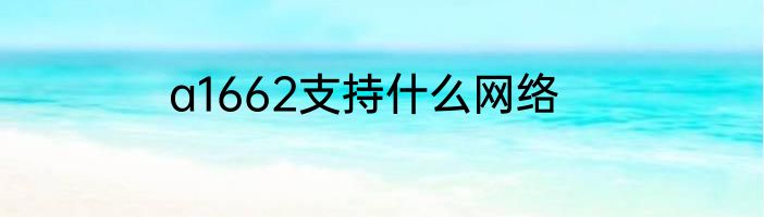 a1662支持什么网络