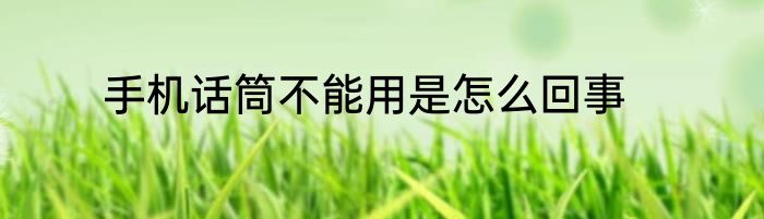 手机话筒不能用是怎么回事