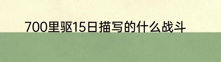 700里驱15日描写的什么战斗