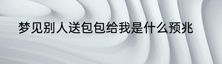梦见别人送包包给我是什么预兆