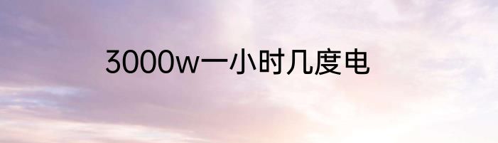 3000w一小时几度电