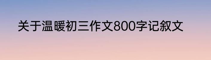 关于温暖初三作文800字记叙文