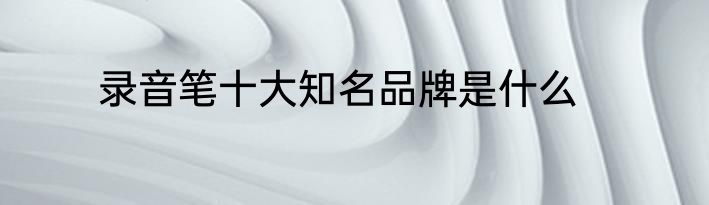 录音笔十大知名品牌是什么